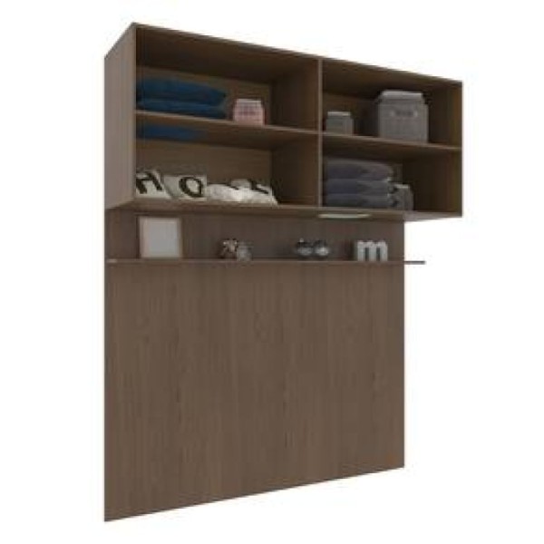 Encontraproduto.com.br - Módulo Ponte 160 Bartira Lugano com 4 Portas e 2 Prateleiras Casal - Avelã/Capuccino