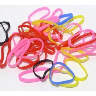 Encontraproduto.com.br - Xuxinha Elástico De Cabelo Silicone Fluorescente 100 Peças