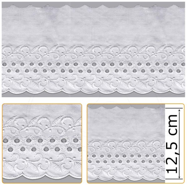 Encontraproduto.com.br - Bordado Inglês BP032 001 Branco - 12,5 cm
