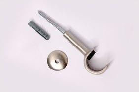 Suporte Para Varão de Cortina Simples Aço Escovado Devictor 28mm