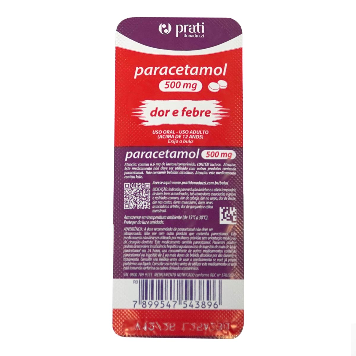 Encontraproduto.com.br - Paracetamol 500mg com 10 Comprimidos Genéricos Prati-Donaduzzi
