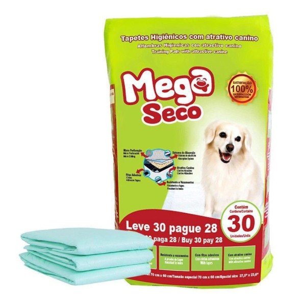 Tapete Higiênico Mega Seco 30 und 65x60cm Blue - 265