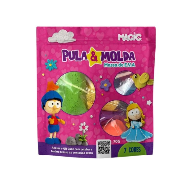 Encontraproduto.com.br - Massinha para Modelar Pula e Molda Princesa 7 Cores 70g