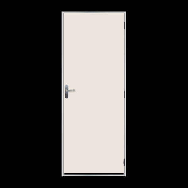 Encontraproduto.com.br - Kit Porta Mgm Lisa Br Esq C/Bat12Cm Aco Br 215X85