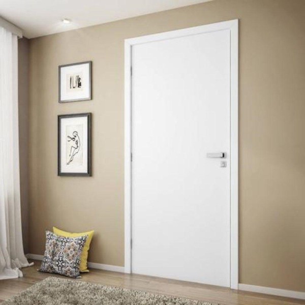 Encontraproduto.com.br - Kit Porta Lisa Colméia Branco Bt 12 MDF Regulável Esquerdo 215x84cm