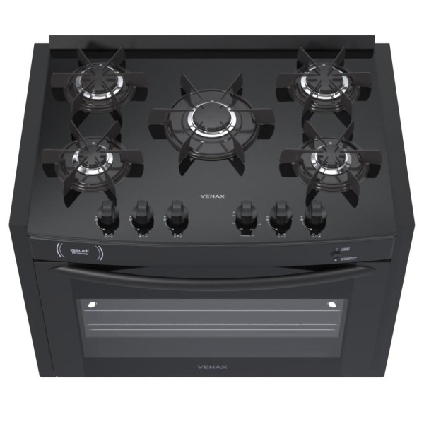Encontraproduto.com.br - Fogão Venax Gaudí Prisma Vítreo Com Porta Com Visor 127v/220v - Inox