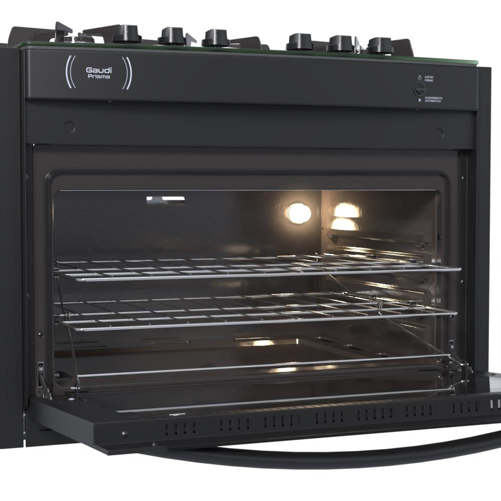 Fogão Venax Gaudí Prisma Vítreo Com Porta Com Visor 127v/220v - Inox