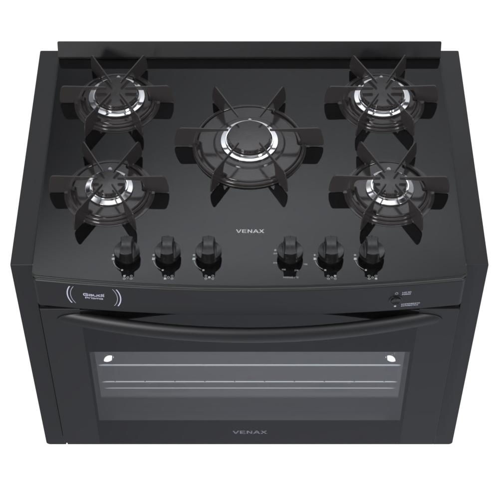 Encontraproduto.com.br - Fogão Venax Gaudí Prisma Vítreo Com Porta Com Visor 127v/220v - Inox