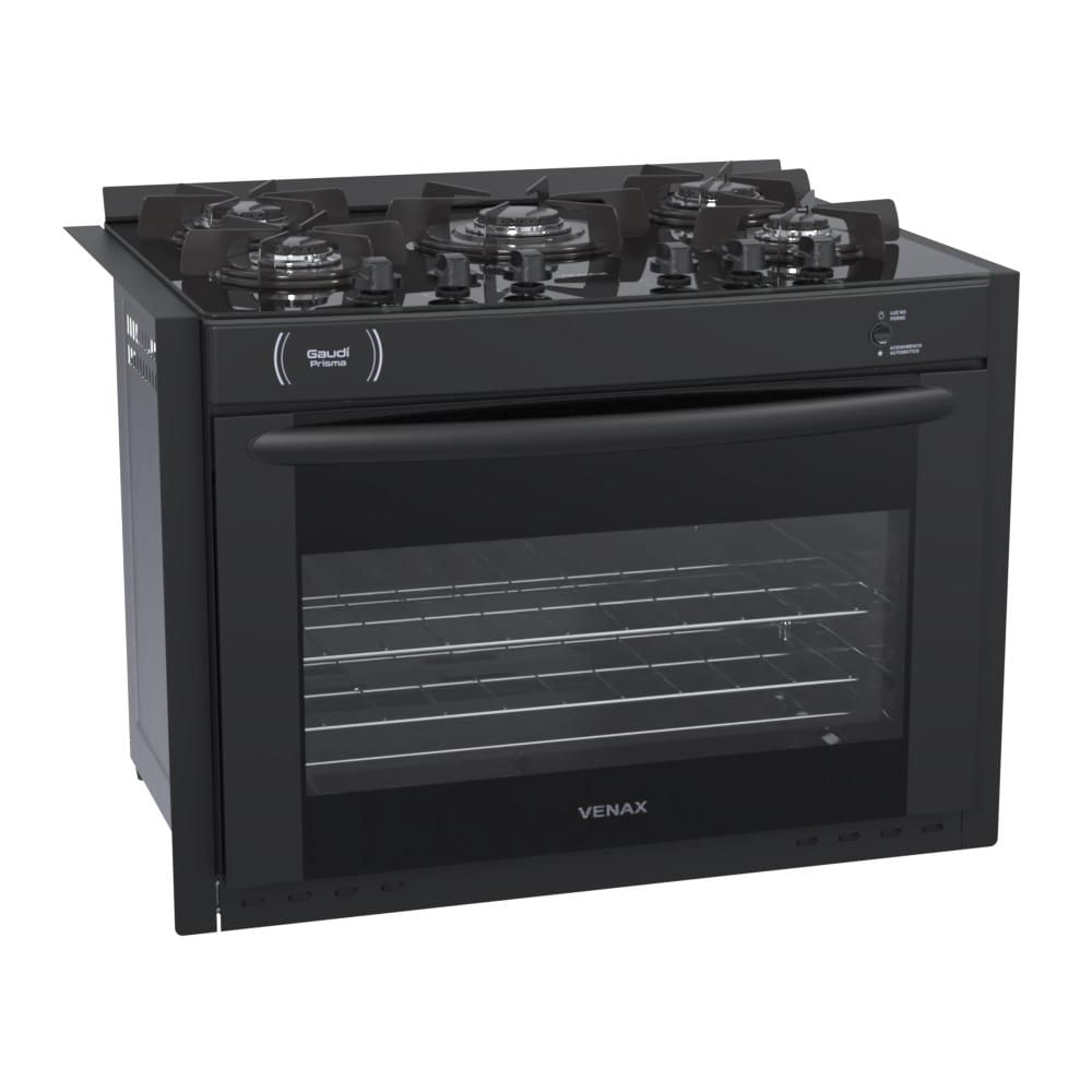 Encontraproduto.com.br - Fogão Venax Gaudí Prisma Vítreo Com Porta Com Visor 127v/220v - Inox