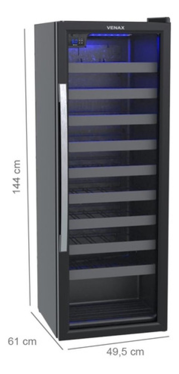 Adega Venax Piubella 200, 50 Garrafas, Preta - 110v