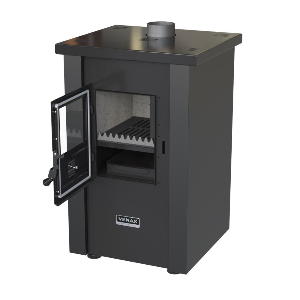 Encontraproduto.com.br - Calefator Venax Vulcano de Dupla Combustão, Preto - 24505