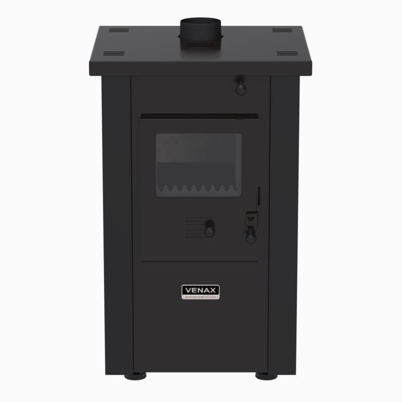 Encontraproduto.com.br - Calefator Venax Vulcano de Dupla Combustão, Preto - 24505