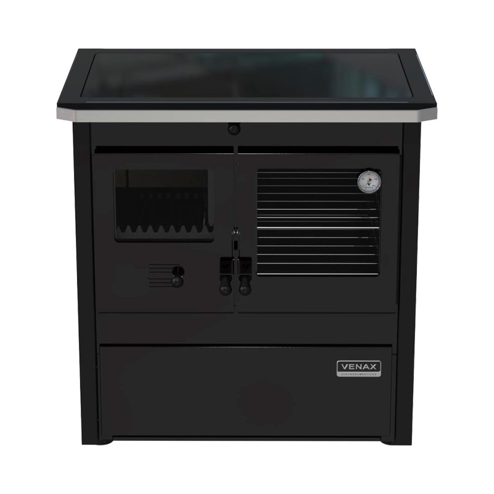 Encontraproduto.com.br - Fogao a Lenha Venax n 1 Le Corbusier Dupla Combustao Preto