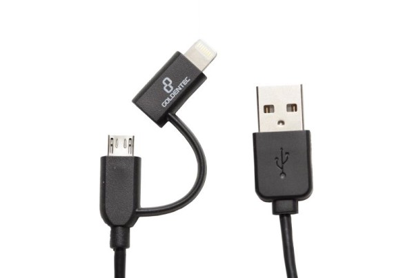 Cabo 2 em 1 Lightning MFi + Micro USB 1m - Preto | GT
