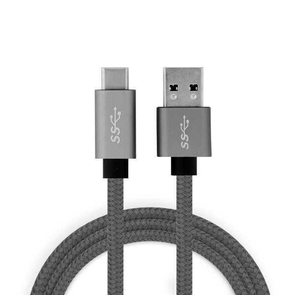 Encontraproduto.com.br - Cabo USB-C para USB 3.1 Nylon 1m Cinza