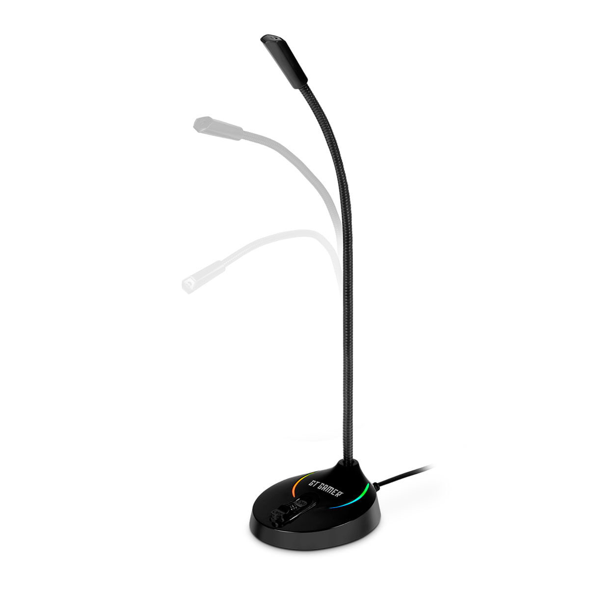 Encontraproduto.com.br - Microfone Gamer Omnidirecional Space com LED RGB | GT Gamer Goldentec