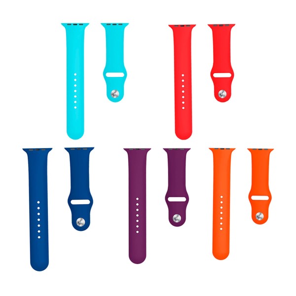 Encontraproduto.com.br - Kit 5 Pulseiras para Apple Watch 42/44mm Silicone