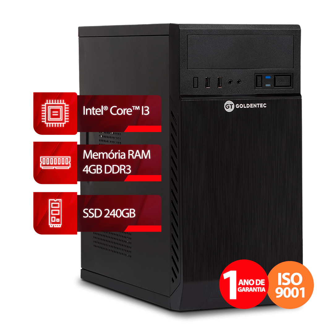 Encontraproduto.com.br - Computador Intel® Core™ I3, 4GB, SSD 240GB | Goldentec