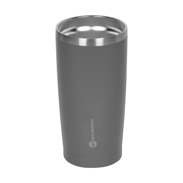 Encontraproduto.com.br - Copo Térmico Goldentec GT Colors Inox 600ml para bebidas quentes ou frias com tampa Cinza