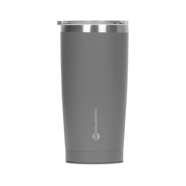 Encontraproduto.com.br - Copo Térmico Goldentec GT Colors Inox 600ml para bebidas quentes ou frias com tampa Cinza