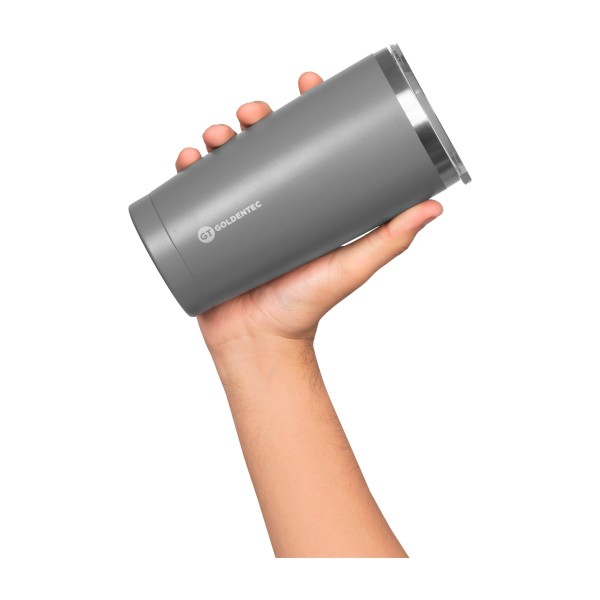 Encontraproduto.com.br - Copo Térmico Goldentec GT Colors Inox 600ml para bebidas quentes ou frias com tampa Cinza