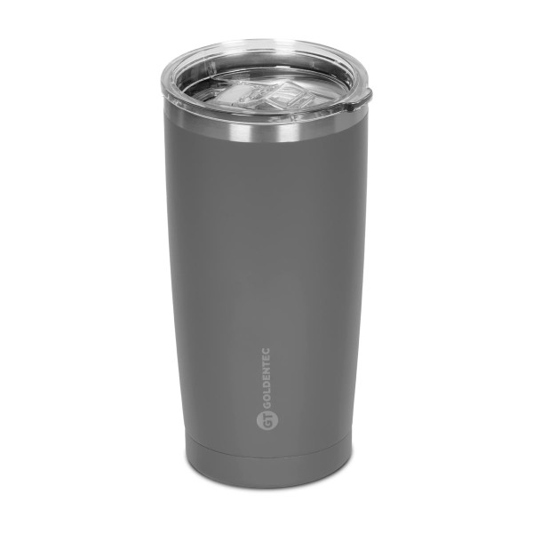 Encontraproduto.com.br - Copo Térmico Goldentec GT Colors Inox 600ml para bebidas quentes ou frias com tampa Cinza