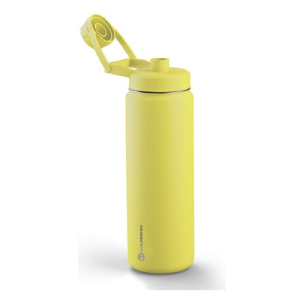 Garrafa Térmica Inox GT Colors 500 ml para bebidas quentes ou frias com tampa com bico e base emborrachada - Amarela
