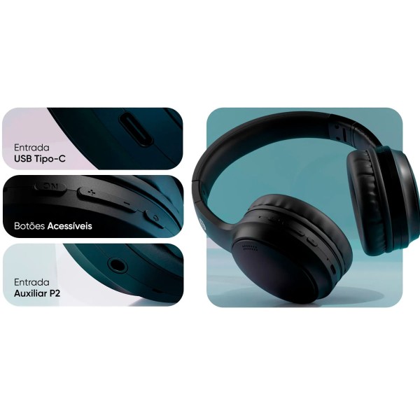 Encontraproduto.com.br - Headphone Bluetooth GT Zen ANC Preto