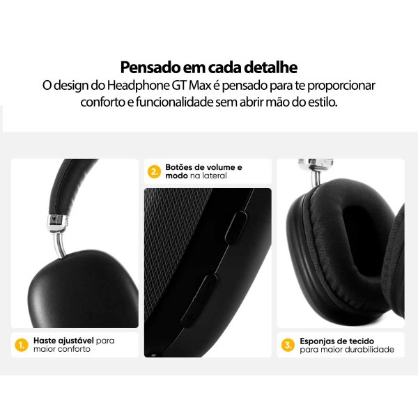 Encontraproduto.com.br - Headphone Bluetooth GT Max Preto