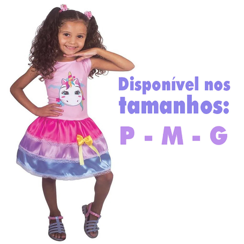 Fantasia Infantil De Unicórnio Fashion 2 a 8 Anos BrinkModel