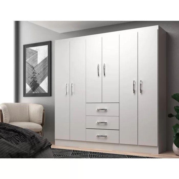 Encontraproduto.com.br - Guarda Roupa Casal 6 Portas 3 Gavetas Servilha Evidência Móveis
