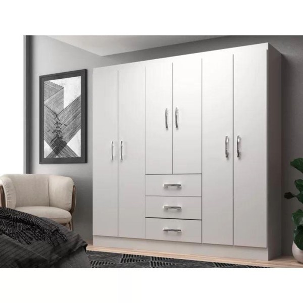 Encontraproduto.com.br - Guarda Roupa Casal 6 Portas 3 Gavetas Servilha Evidência Móveis