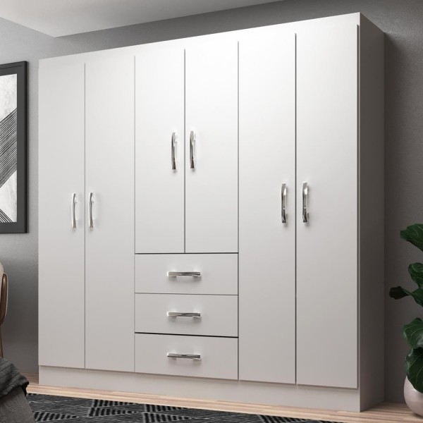 Encontraproduto.com.br - Guarda Roupa Casal 6 Portas 3 Gavetas Servilha Evidência Móveis