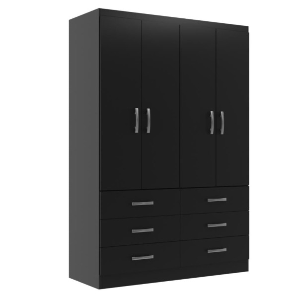 Encontraproduto.com.br - Guarda Roupa Solteiro 4 Portas 6 Gavetas Treviso Evidência