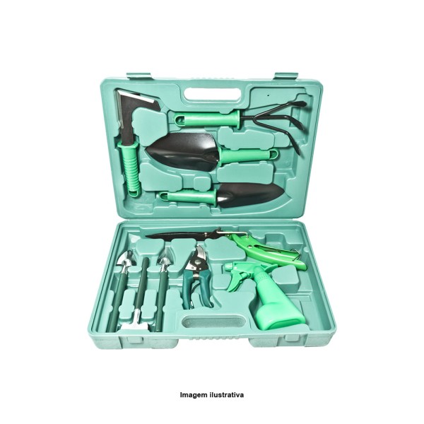 Encontraproduto.com.br - Kit para Jardinagem com 10 peças com Maleta - Noll