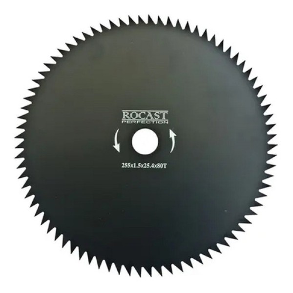 Lâmina para Roçadeiras 80 dentes 255mm Espessura 1,5mm Furo 25,4mm Rocast 305,0004