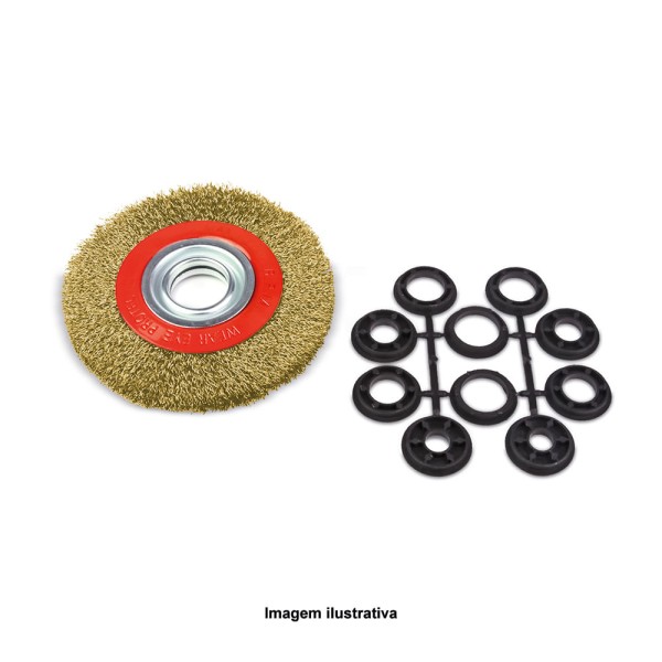 Encontraproduto.com.br - Escova de Aço Circular Latonada 6 x 1/2 Rocast 319,0004