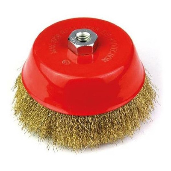 Escova De Aço Latonado Copo Com Rosca 150mm 319,0011 Rocast