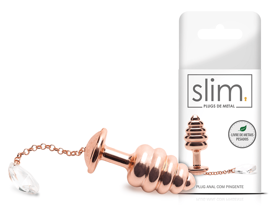 Plug Slim Anelado com Pingente em Metal 130g Sexy Fantasy