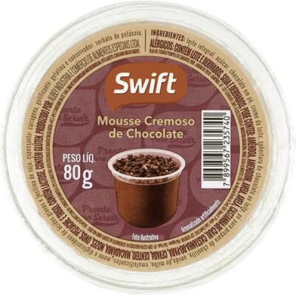 Mousse Swift Chocolate ao Leite Pote com 80g