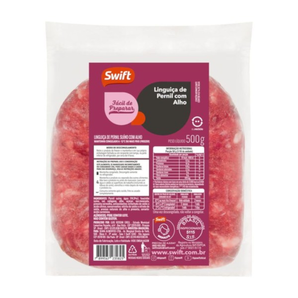 Encontraproduto.com.br - Linguiça Pernil Swift 500g Alho
