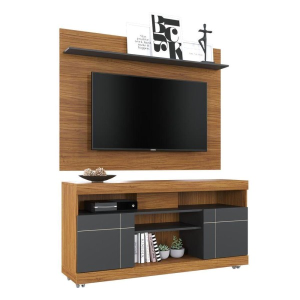 Encontraproduto.com.br - Rack com Painel para TV até 47 Polegadas 2 Portas Yara Maia Colibri