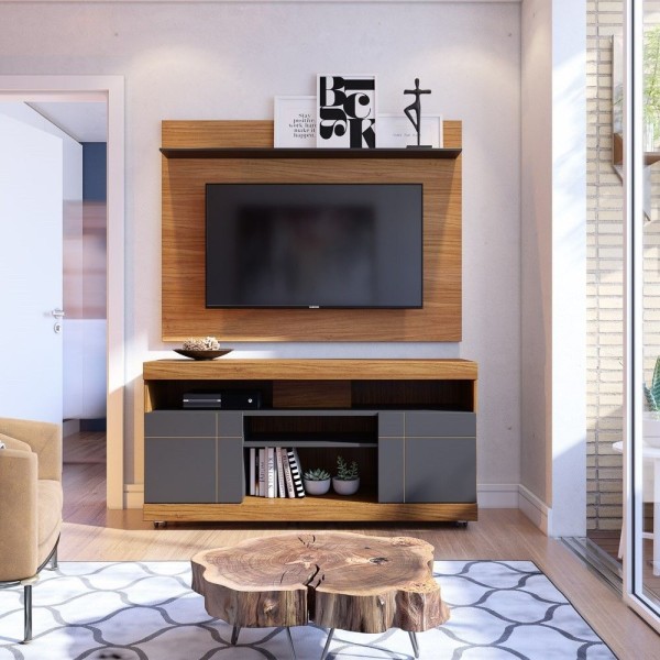 Encontraproduto.com.br - Rack com Painel para TV até 47 Polegadas 2 Portas Yara Maia Colibri