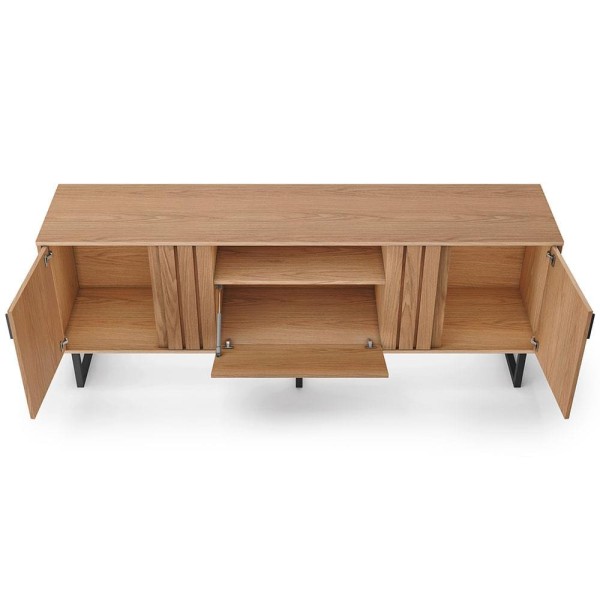 Encontraproduto.com.br - Rack Colibri Juruá com 180 cm de Largura, 3 Portas, Ideal para TV de até 70” Freijó