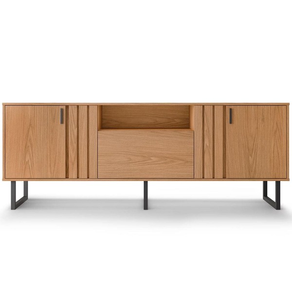 Encontraproduto.com.br - Rack Colibri Juruá com 180 cm de Largura, 3 Portas, Ideal para TV de até 70” Freijó