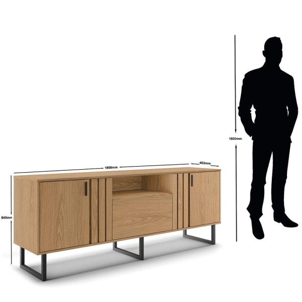Encontraproduto.com.br - Rack Colibri Juruá com 180 cm de Largura, 3 Portas, Ideal para TV de até 70” Freijó