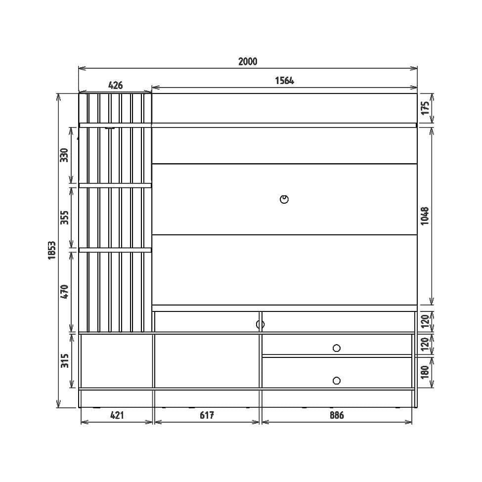 Encontraproduto.com.br - Estante Home para TV até 65 Polegadas 1 Porta Maceio Colibri
