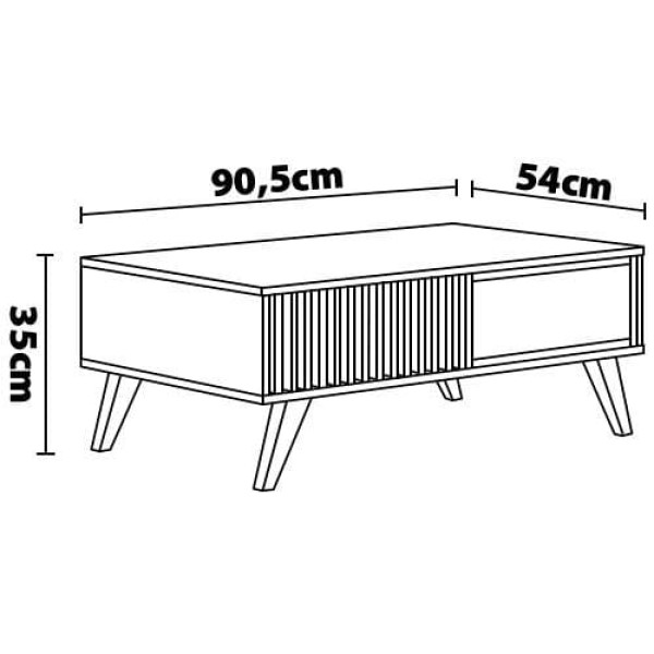 Encontraproduto.com.br - Mesa De Centro Retangular 1 Nicho Jeri Off White Freijó Off White Freijó