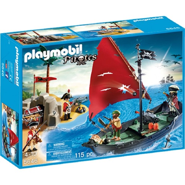 Encontraproduto.com.br - 5646 Playmobil - Navio Pirata com Soldados