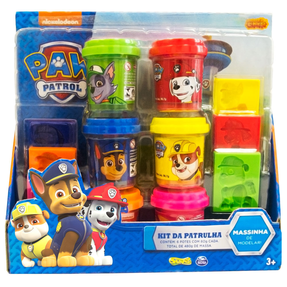 Encontraproduto.com.br - Patrulha Canina Massinha Kit Com 6 Potes - Sunny 1371